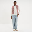 Blouse droite manches longues coton ecru femme