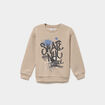 Sweat col rond oversize manches longues gris fonc&eacute; gar&ccedil;on