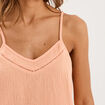 Haut de pyjama d&eacute;bardeur gaze de coton rose clair femme