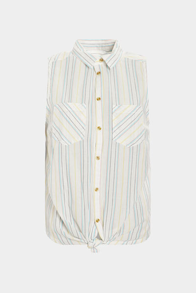 Chemise sans manches bleu femme