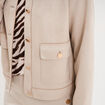 Veste boutonn&eacute;e effet su&eacute;dine beige femme