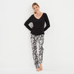 Ensemble pyjama manches longues 2 pi&egrave;ces noir femme