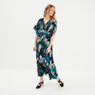 Robe longue évasée noir femme