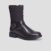 Bottines plates matelassées noir femme