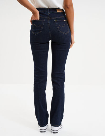 Jeans regular 5 poches coton denim brut femme