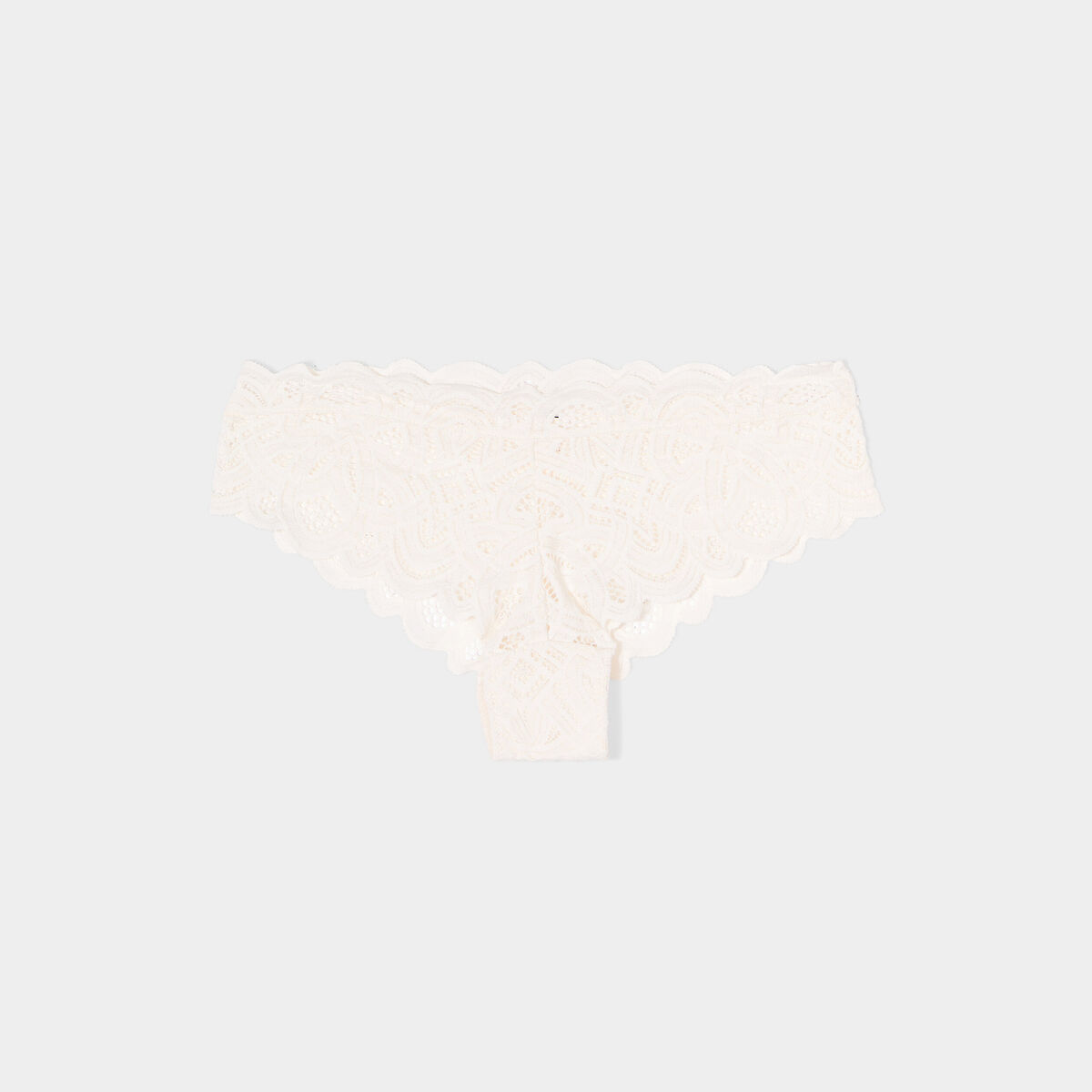 Boxer en dentelle ivoire femme