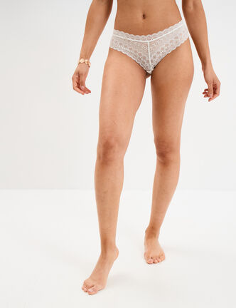 Shorty en dentelle blanc femme