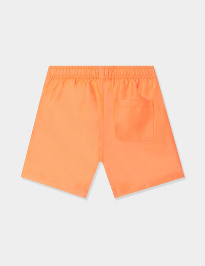 Short de bain uni Wamea Beach orange fluo garçon
