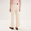 Pantalon large poche plaqu&eacute;e cropped ivoire femme