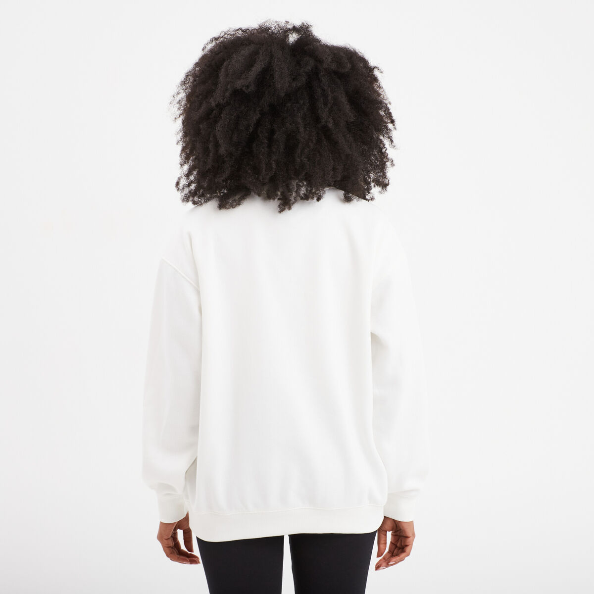 Sweat oversize printé col rond Creeks blanc femme