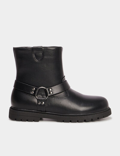 Bottines crantées avec boucles Liberto noir fille