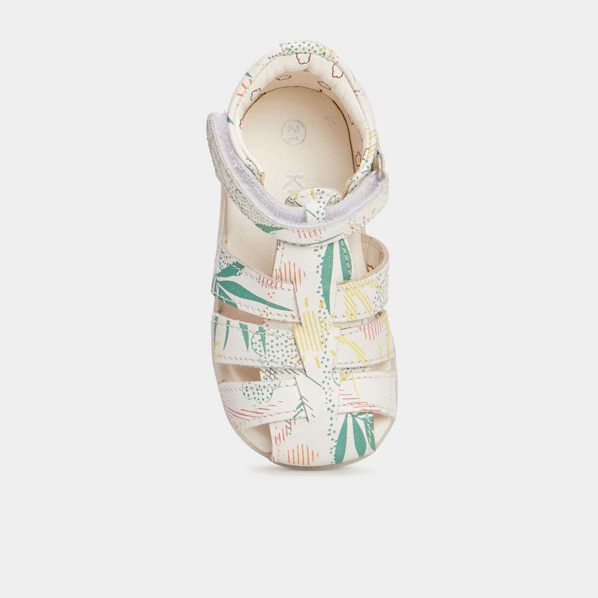 Sandales en cuir Kickers Bigflo blanc bébé fille