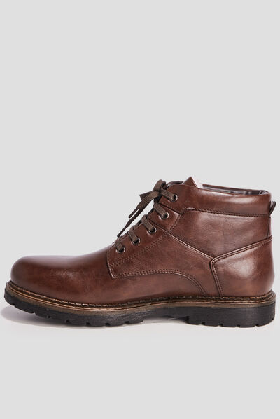 Bottines à lacets marron homme