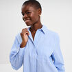 Chemise oversize 1 poche coton bleu femme