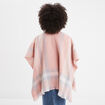 Poncho avec franges rose femme