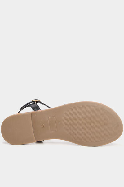 Sandales plates noir femme