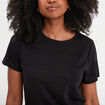 T-shirt col rond 1 poche manches courtes noir femme