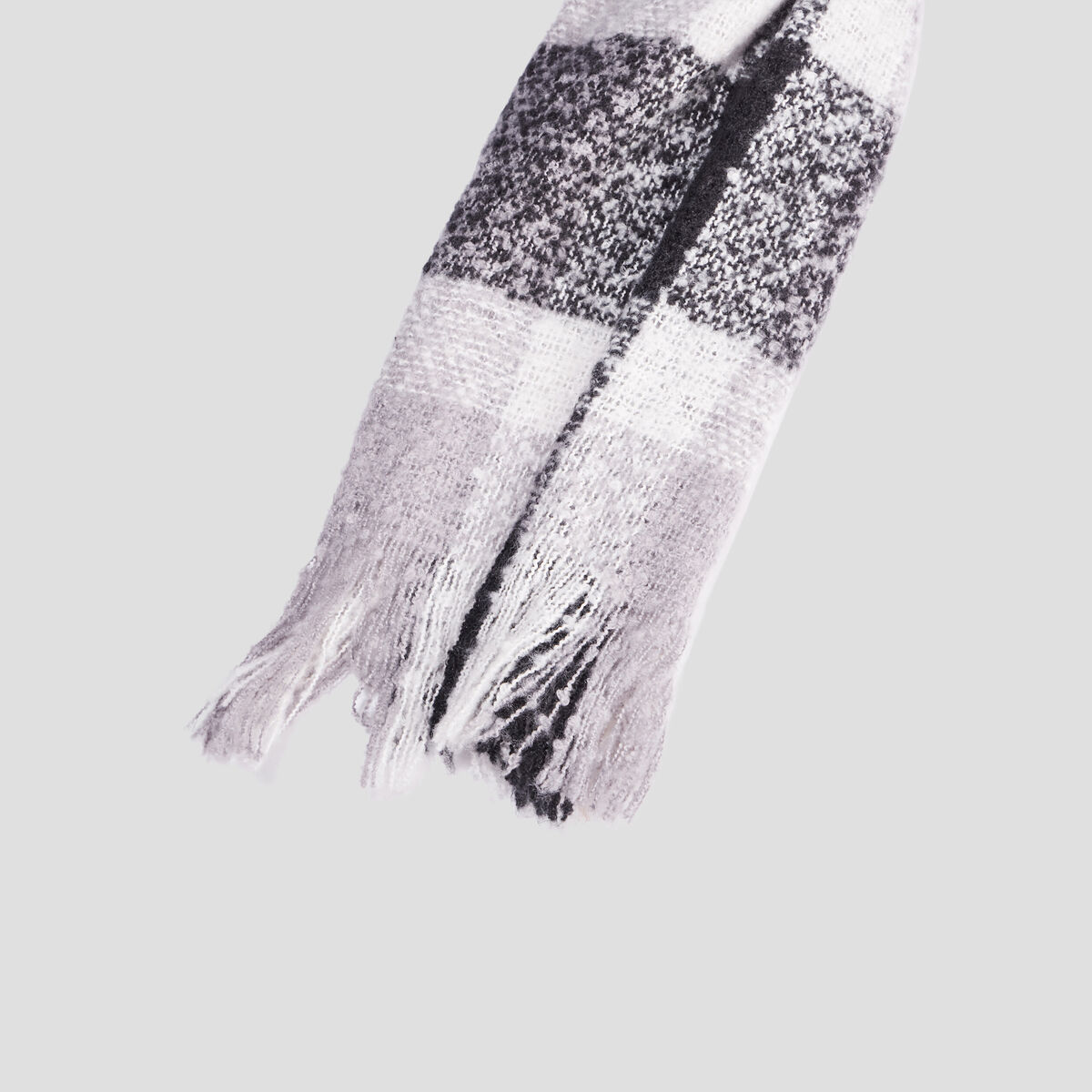 &Eacute;charpe &agrave; franges gris femme