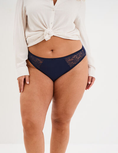 Culotte coton majoritaire bleu marine femme grande taille