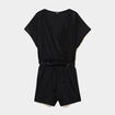 Combishort &agrave; paillettes manches courtes noir femme