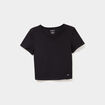 T-shirt de sport court ajust&eacute; noir femme