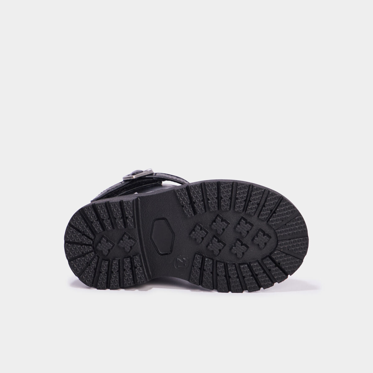 Boots crant&eacute;es avec boucles coeur noir b&eacute;b&eacute; fille