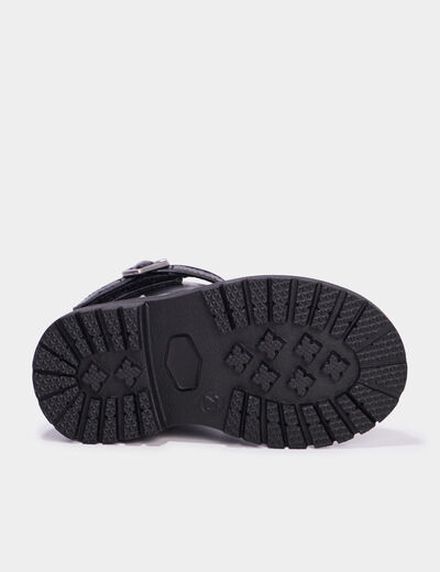 Boots crant&eacute;es avec boucles coeur noir b&eacute;b&eacute; fille