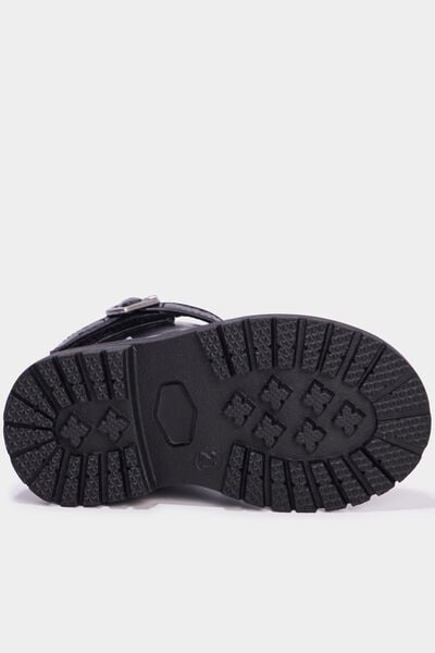 Boots crant&eacute;es avec boucles coeur noir b&eacute;b&eacute; fille