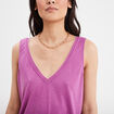 Débardeur col en V bretelles larges violet femme