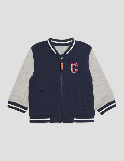Gilet zippé avec col teddy bleu marine bébé garçon