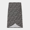 Jupe midi portefeuille noir femme