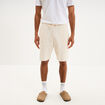 Bermuda textur&eacute; coupe droite coton ecru homme