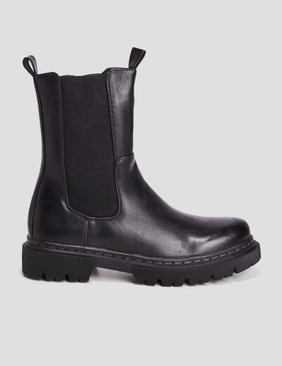 Bottines chelsea &eacute;lastiqu&eacute;es noir femme