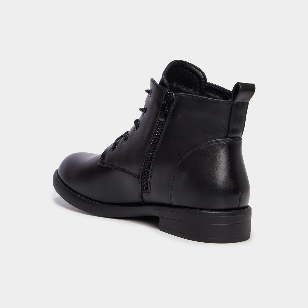 Boots zipp&eacute;es &agrave; lacets noir femme