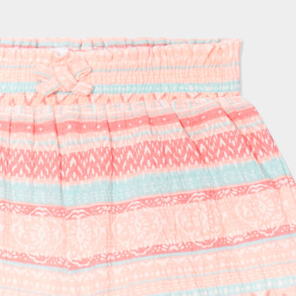 Short fluide taille smockée blanc bébé fille