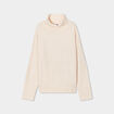 Pull col roulé droit manches longues creme femme