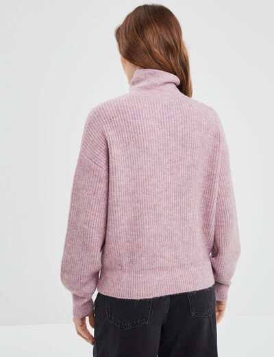 Pull camionneur femme pas cher : en maille, col zipp?�