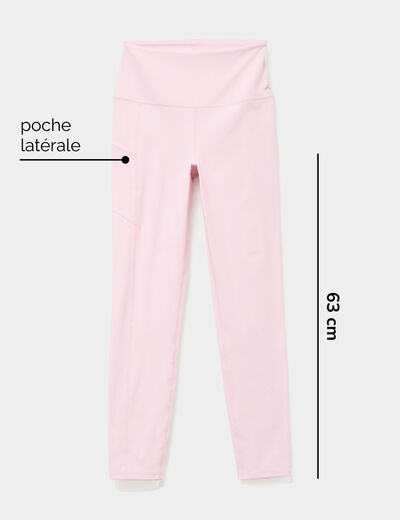 Legging de sport taille haute rose clair femme