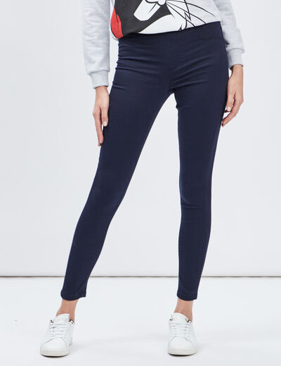 Jegging skinny taille basse bleu marine femme