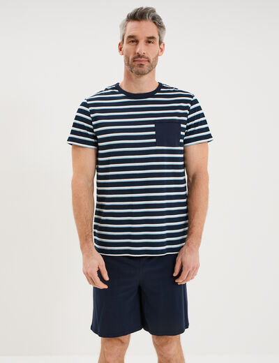 Ensemble pyjama short coton blanc homme