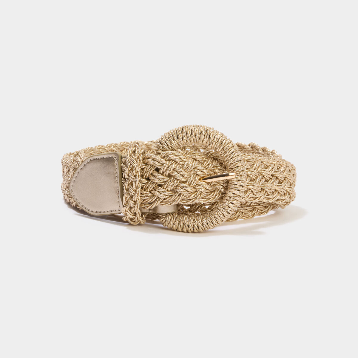 Ceinture tress&eacute;e couleur or femme