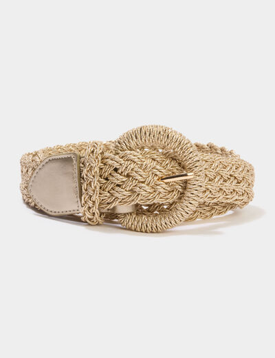 Ceinture tress&eacute;e couleur or femme