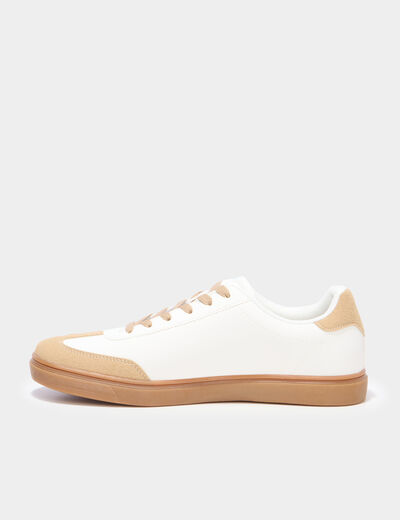 Tennis basses &agrave; lacets blanc homme