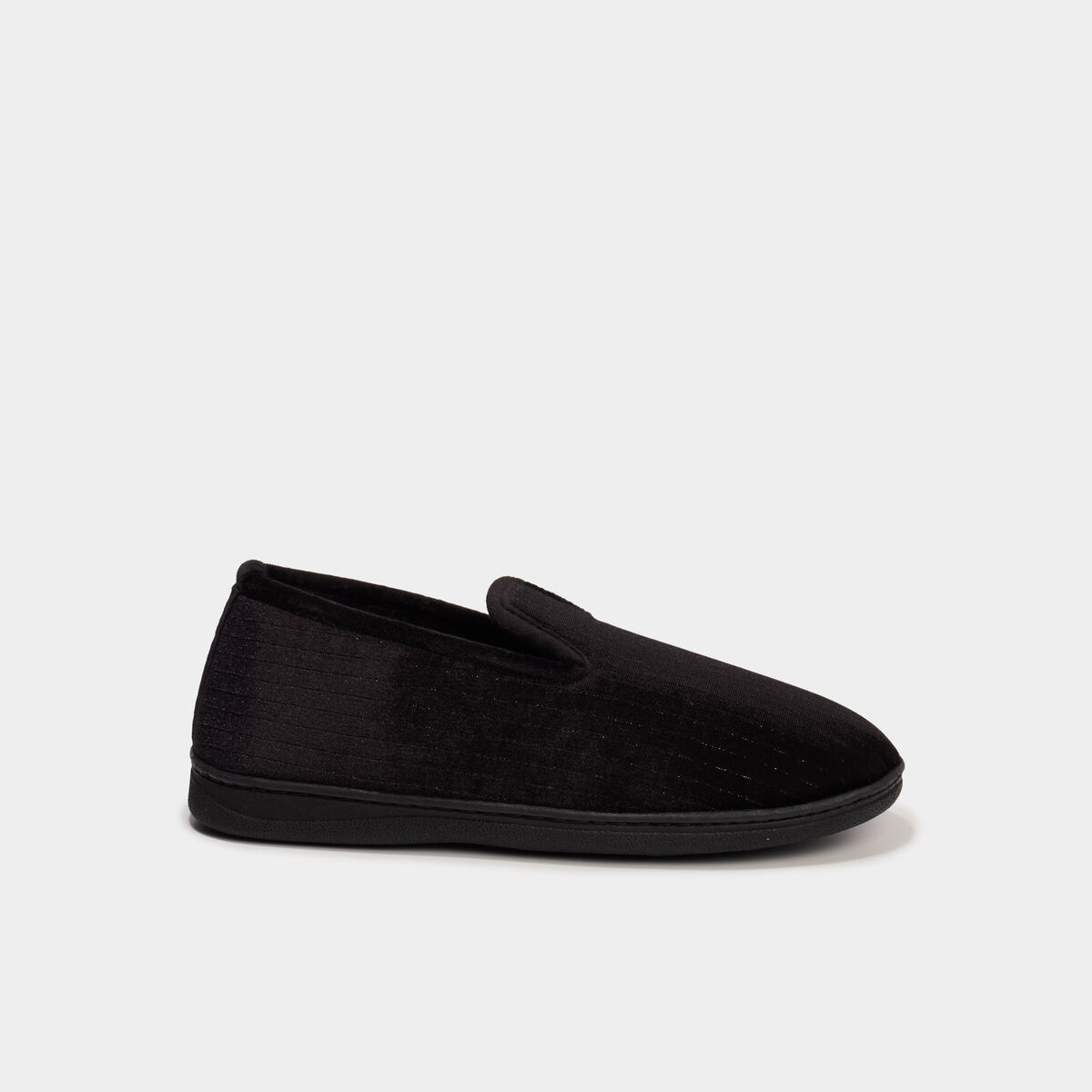Pantoufles effet velours noir femme