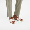 Mules effet macramé blanc femme