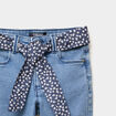 Jean skinny ceinture foulard denim stone fille