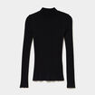 Pull ajust&eacute; c&ocirc;tel&eacute; col montant noir femme