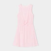 Robe patineuse courte taille noeud ecru fille