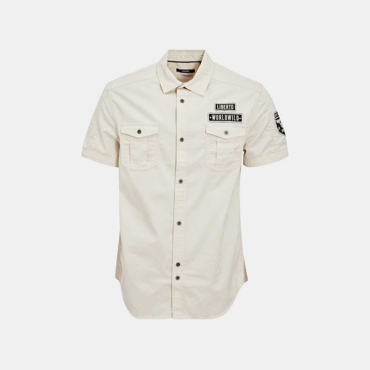 Chemise manches courtes Liberto ecru homme