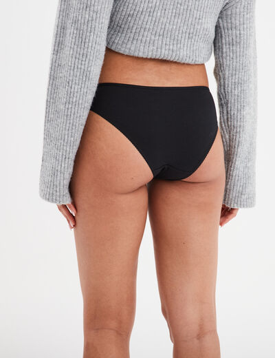 Culotte en coton noir femme